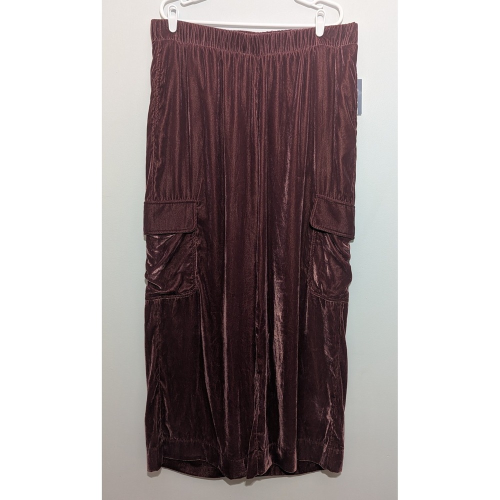 Z3 NWT Universal Thread Women's Mid Rise Wide Leg Velvet Cargo Pants Size XL